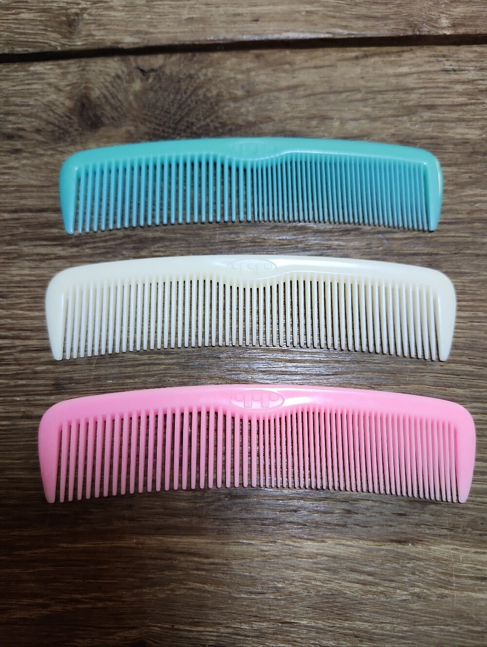 Lot of 3 Vintage 60s Pastel Pocket Hair Combs Vanity Comb 5” USA Made